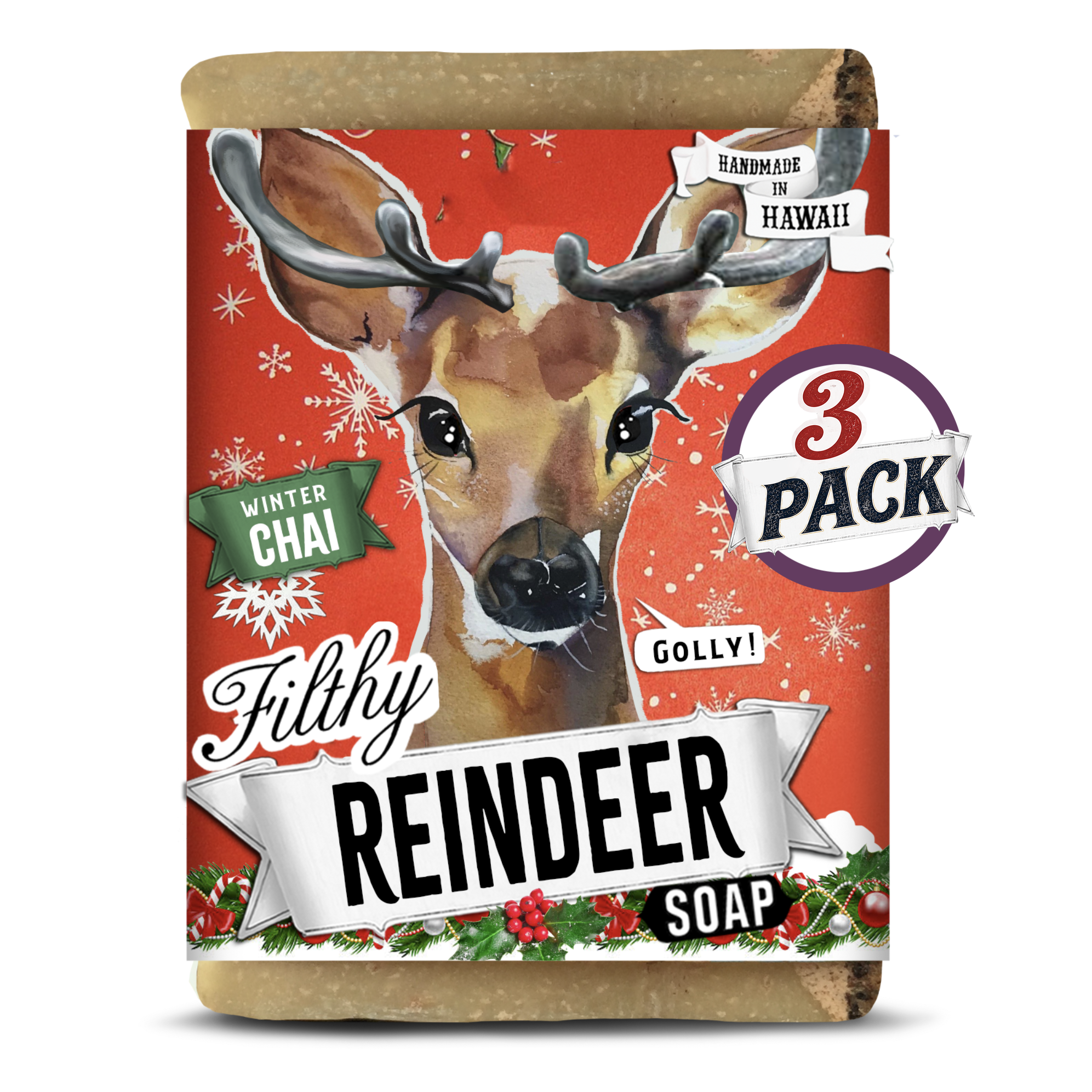 Filthy Reindeer Soap - Winter Chai 3 pack by Filthy Farmgirl