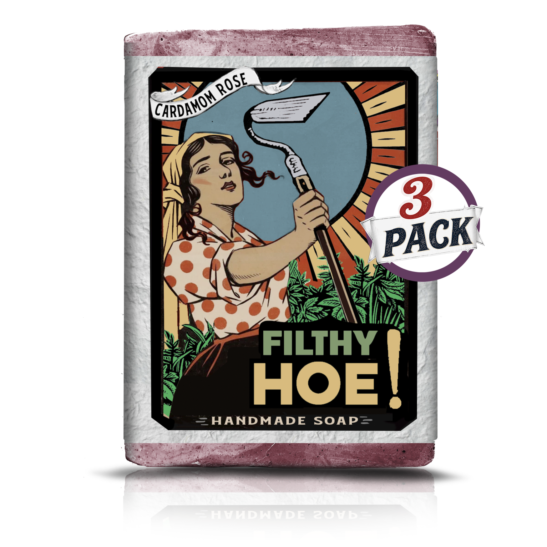 Filthy Hoe Soap - Cardamom Rose 3 pack by Filthy Farmgirl