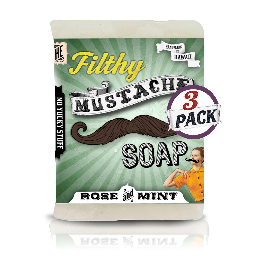 Filthy Mustache Soap - Rose & Mint 3 pack by Filthy Farmgirl