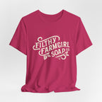 Filthy Farmgirl Soap Co. logo t-shirt in Berry, unisex 100% cotton BELLA+CANVAS tee