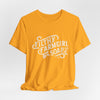 Filthy Farmgirl Soap Co. logo t-shirt in Gold, unisex 100% cotton BELLA+CANVAS tee