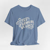 Filthy Farmgirl Soap Co. logo t-shirt in Steel Blue, unisex 100% cotton BELLA+CANVAS tee
