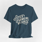 Filthy Farmgirl Soap Co. logo t-shirt in Deep Teal, unisex 100% cotton BELLA+CANVAS tee