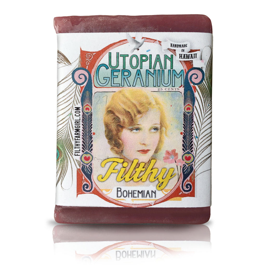 Filthy Bohemian - Utopian Geranium soap bar by Filthy Farmgirl